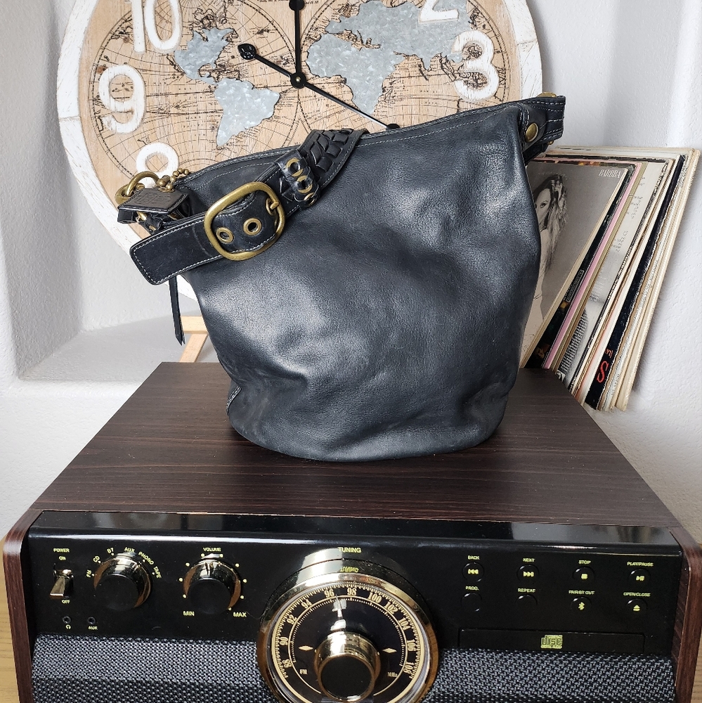Coach Black Leather Shoulder Bag